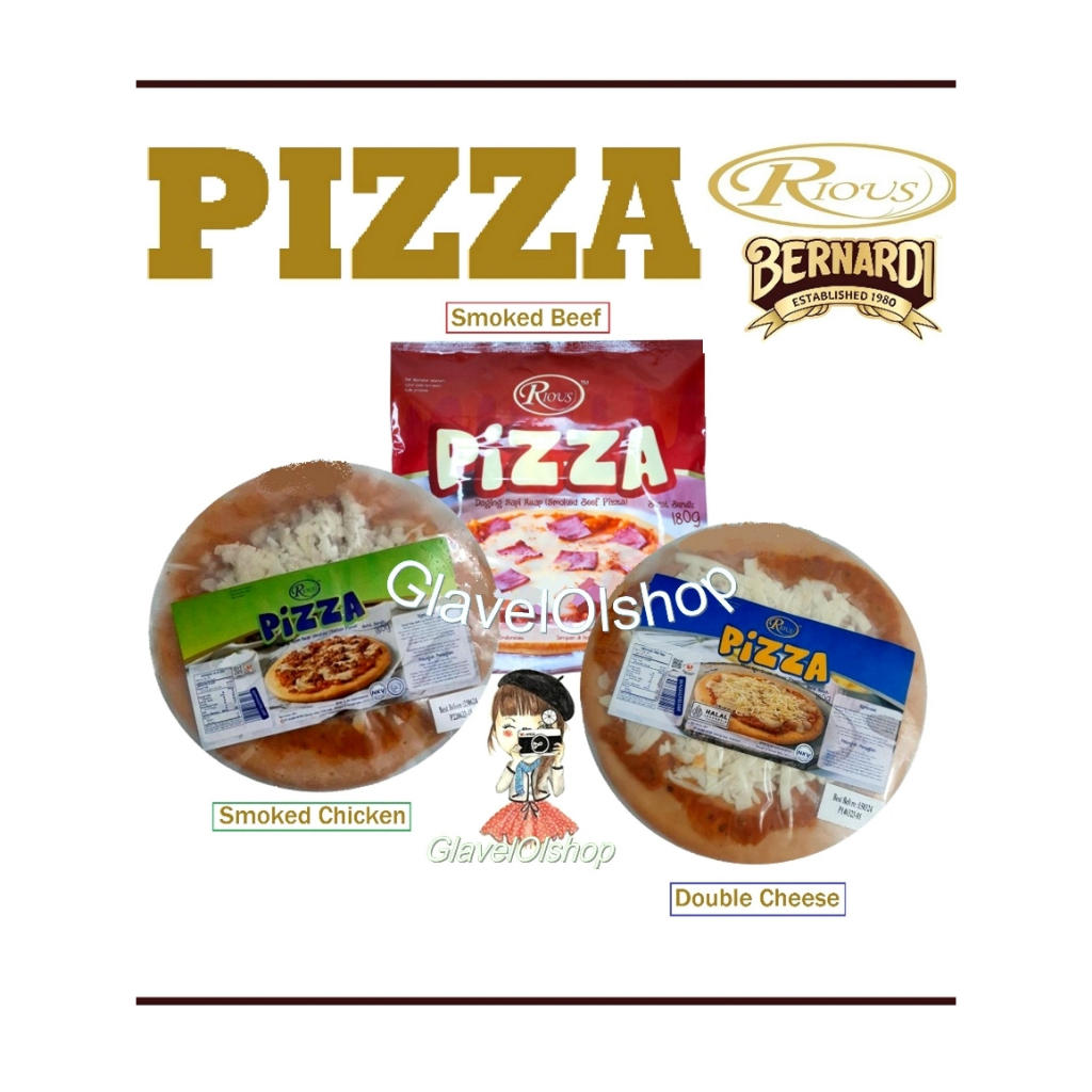 PIZZA RIOUS BERNARDI 180 GR/PIZZA RIOUS SMOKED BEEF/ RIOUS DOUBLE CHEESE/PIZZA RIOUS SMOKED CHICKEN