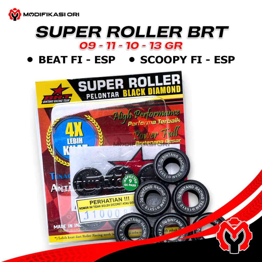 ROLLER BRT BEAT FI - BLACK DIAMOND BEAT FI ESP - VARIO 110 KARBU ESP - SCOOPY FI ESP  - ROLER ROLLER