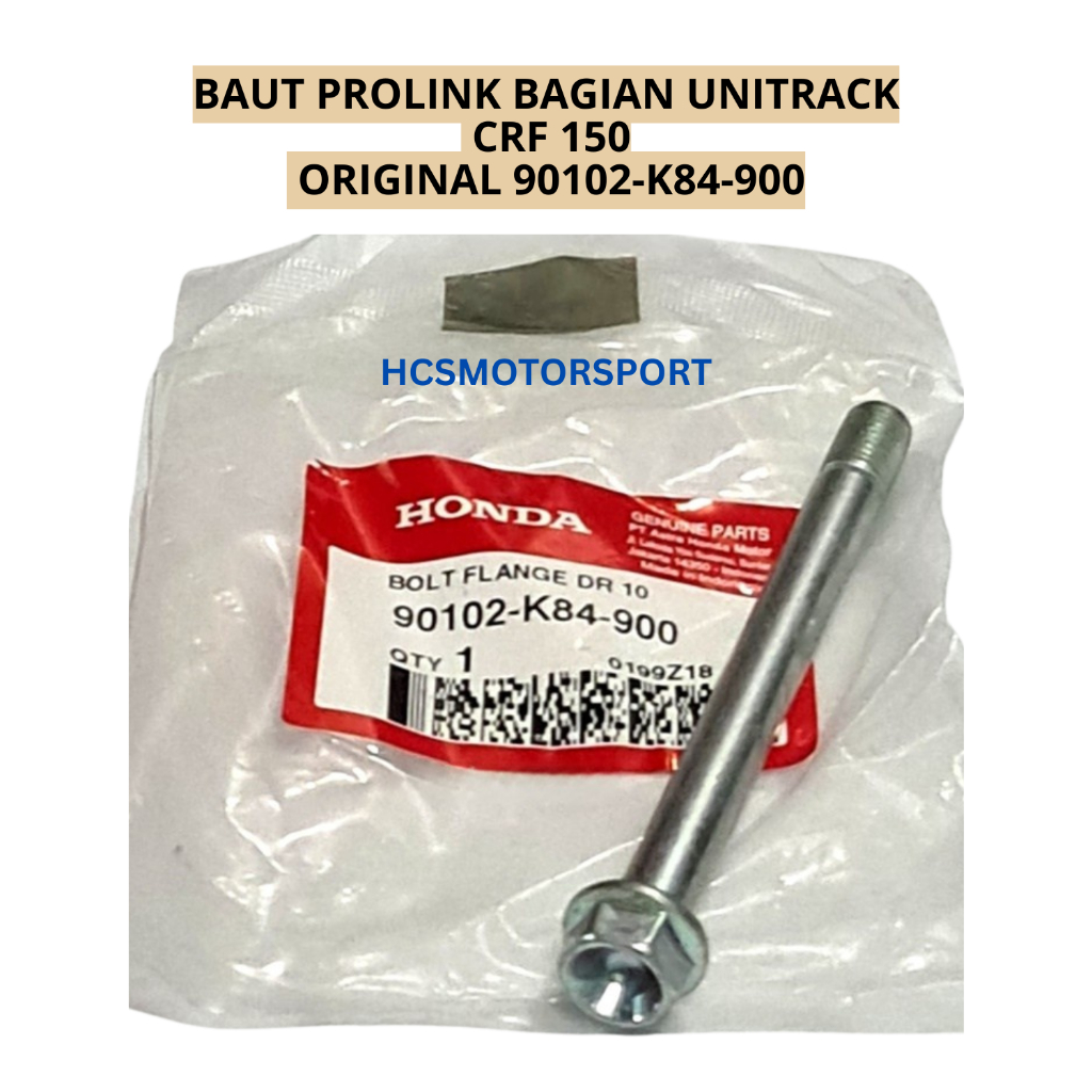 BOLT FLANGE DR 10 BAUT PROLINK BAGIAN UNITRACK CRF 150 ORIGINAL ASLI AHM 90102-K84-900