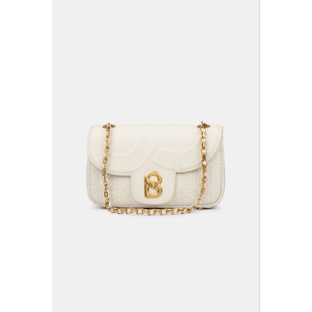 ALUNA LEATHER BAG BUTTONSCARVES - BONE