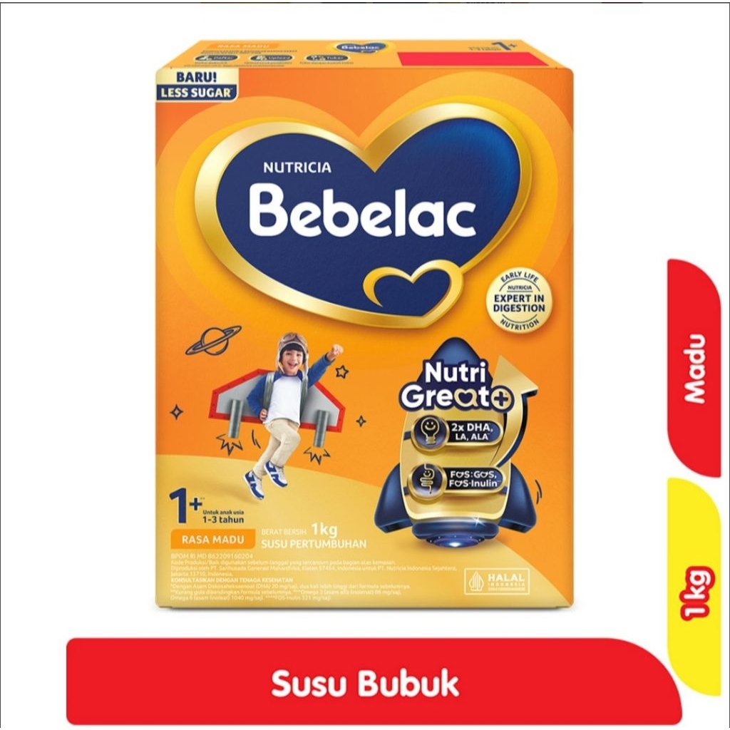 Bebelac 1+ GroGreat+ Susu Bubuk Pertumbuhan Anak Madu 1kg