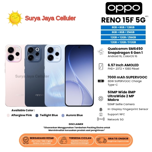 HP OPPO RENO 15F 5G 12/512GB, RENO 15F 5G 12/256GB, RENO 14F 5G 12/512GB & 13F 5G 12/256GB (BNIB)