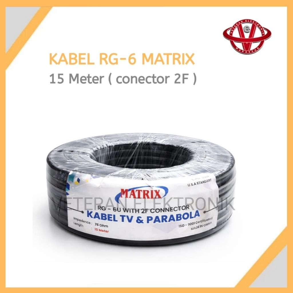Kabel Parabola / Kabel Antena RG-6 MATRIX 15 Meter
