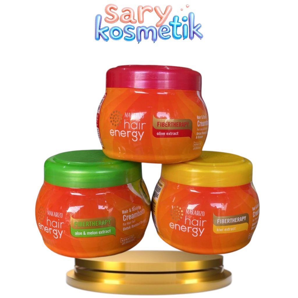 oi.ix_ MAKARIZO hair energy fibertheraphy hair & scalp creambath 500 ml - masker rambut