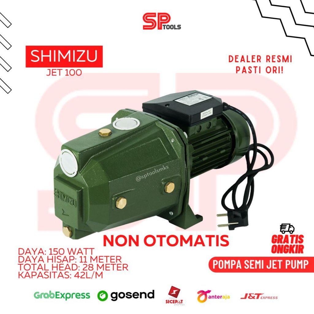 MESIN POMPA AIR SEMI JET PUMP NON OTOMATIS 42L/M 150 WATT SHIMIZU JET 100 / JET100