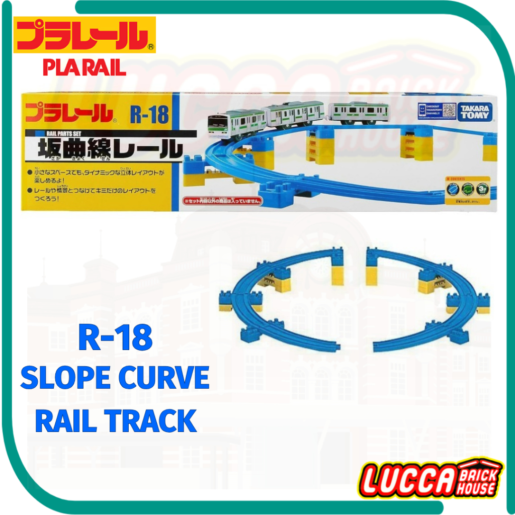 Takara Tomy Plarail R-18 Slope Curve Rail Track