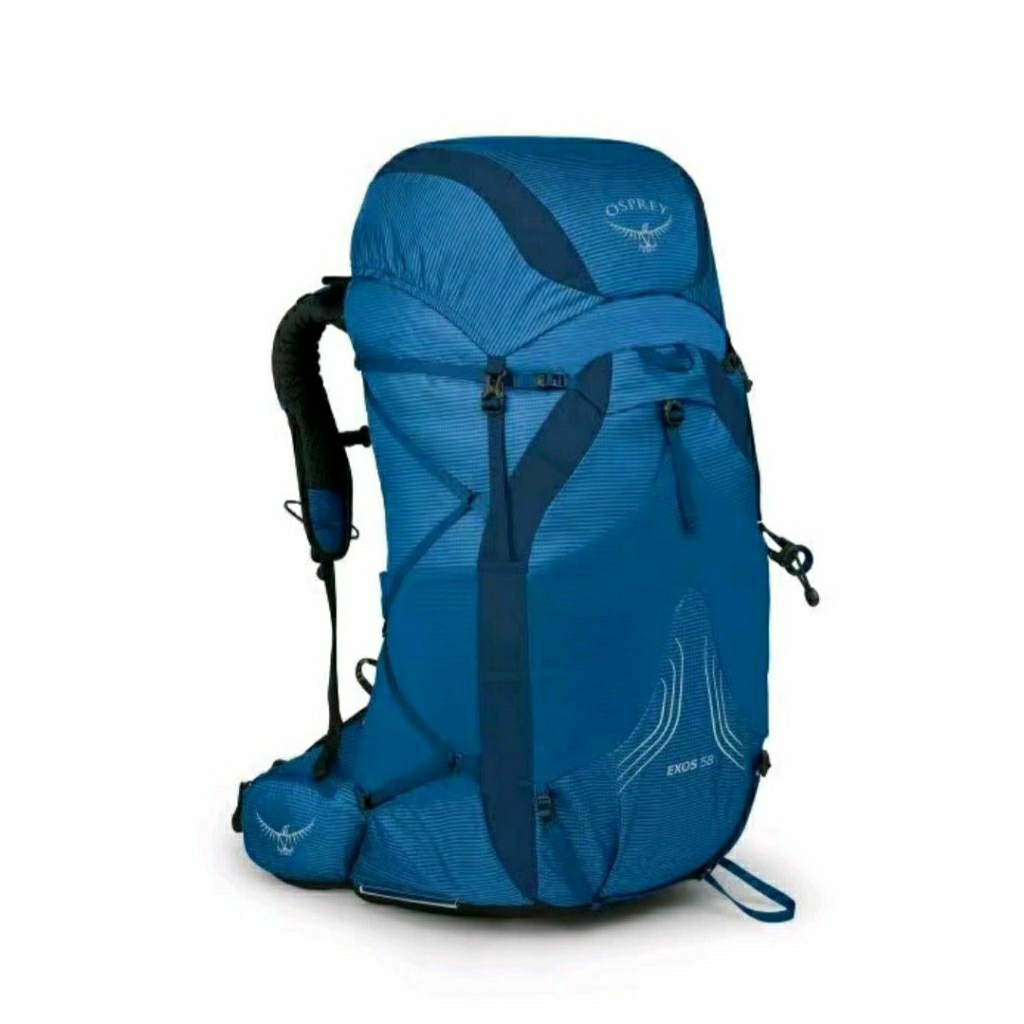 CARRIER OSPREY EXOS 58 BLUE BACKPACKING ULTRALIGHT TAS HIKING TREKKING TRAVELING