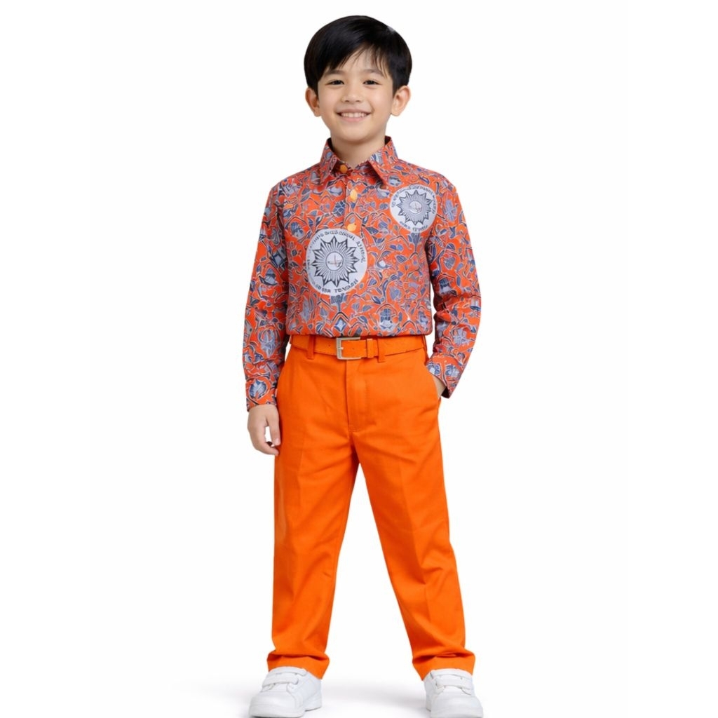 NIYASHA SETELAN AISYIYAH ORANGE ATASAN CELANA SERAGAM SEKOLAH ANAK (BISA CUSTOM SIZE CHAT ADMIN DULU