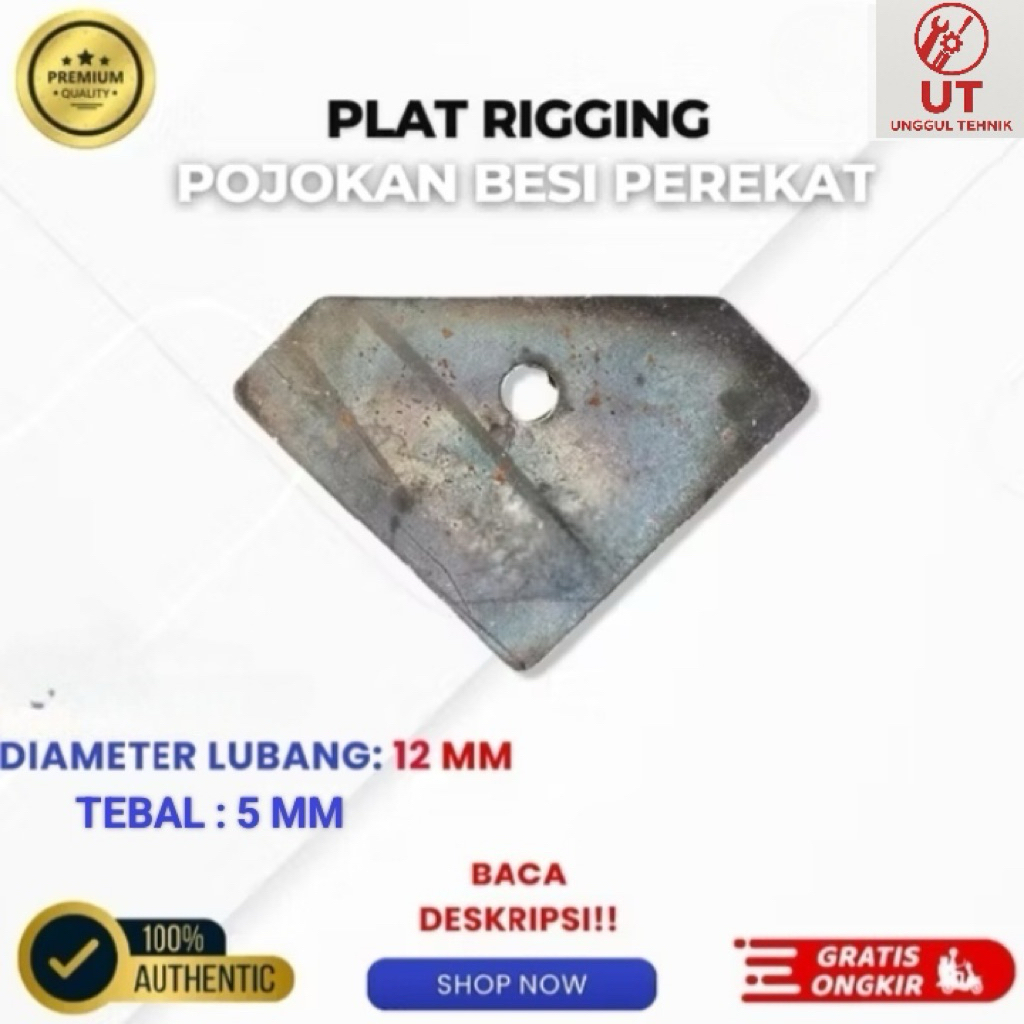 Plat Pojokan Besi Rigging Kuat Tebal 5 mm Lubang 12 mm