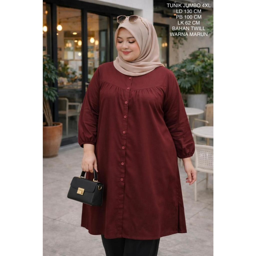 Tunik Jumbo Ld 130 Cm Model Terbaru Kekinian - Clara Tunik