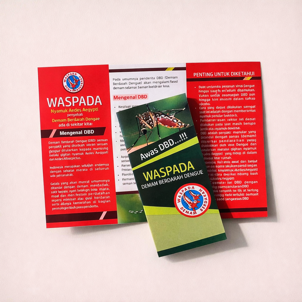 Leaflet / Brosur Demam Berdarah / DBD bonus Poster DBD