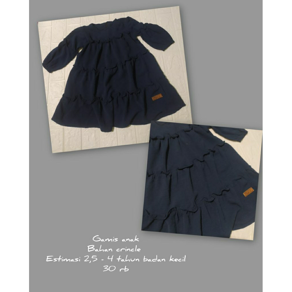 preloved gamis anak perempuan warna navy