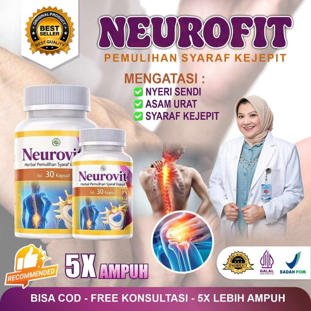 promo NEUROVIT - Vitamin Saraf | Bantu Atasi Saraf Kejepit, Nyeri Sendi, Nyeri Otot, Kesemutan, & Ke