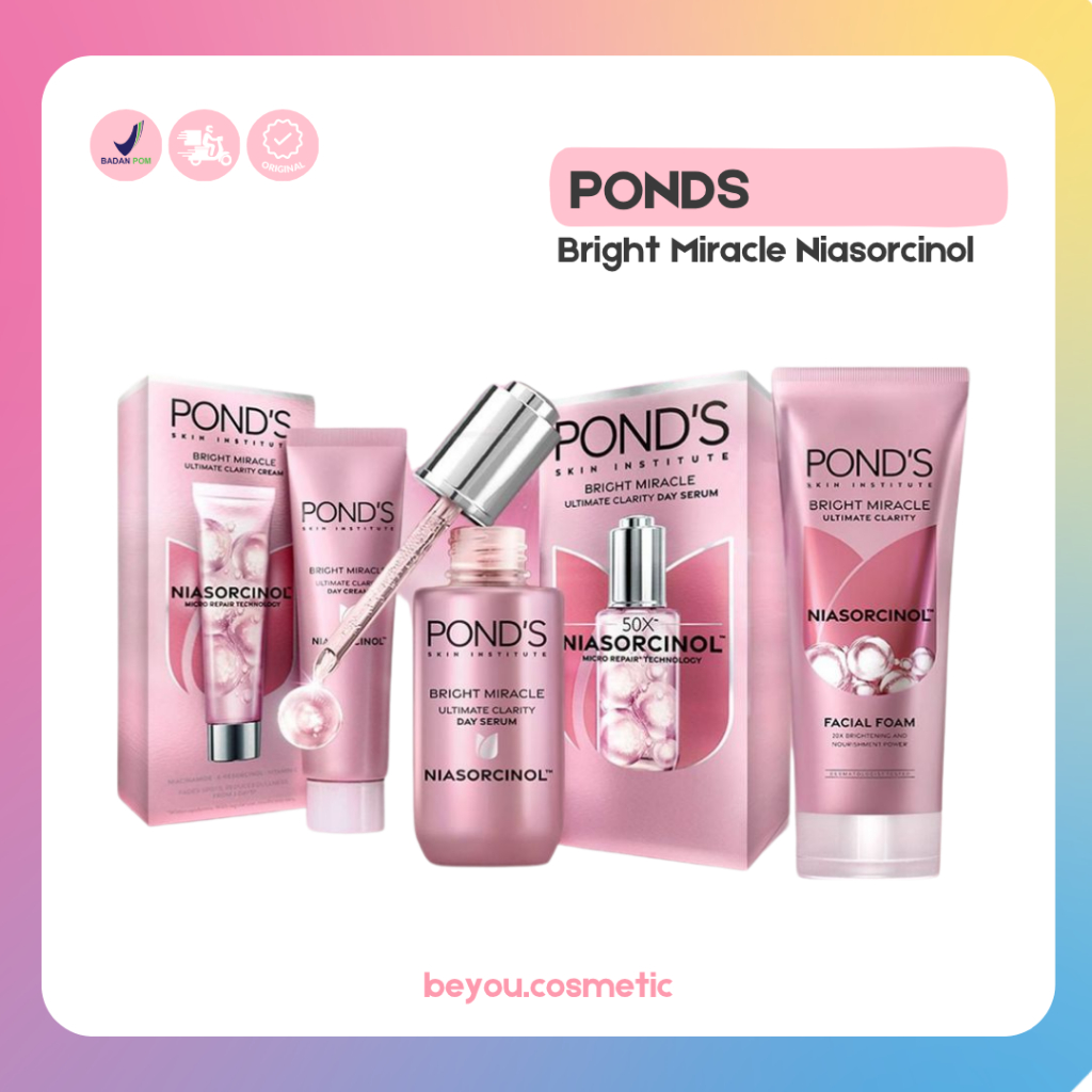 PONDS Bright Miracle Ultimate Clarity Paket Lengkap Niasorcinol - Serum / Day Cream /Night Cream/ Fa