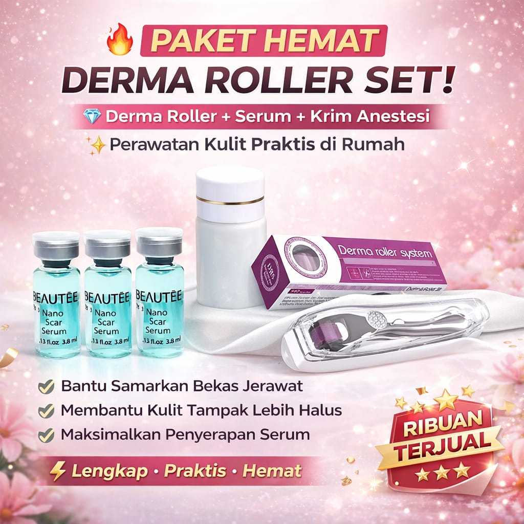 Paket Acne Scars Alat Perawatan Wajah Derma Roller  Krim Anestesi Dermapen Alat Membersihkan Jerawat