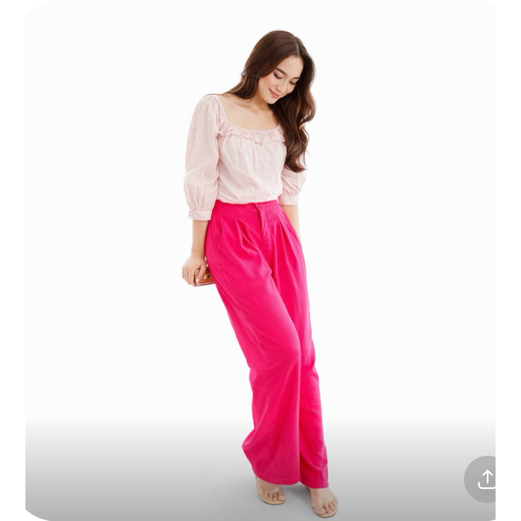 KN FANTA | CELANA KULOT PINK FANTA | CELANA CEWEK CASUAL | HIGHWAIST PANTS | KULOT MAGENTA | CELANA 