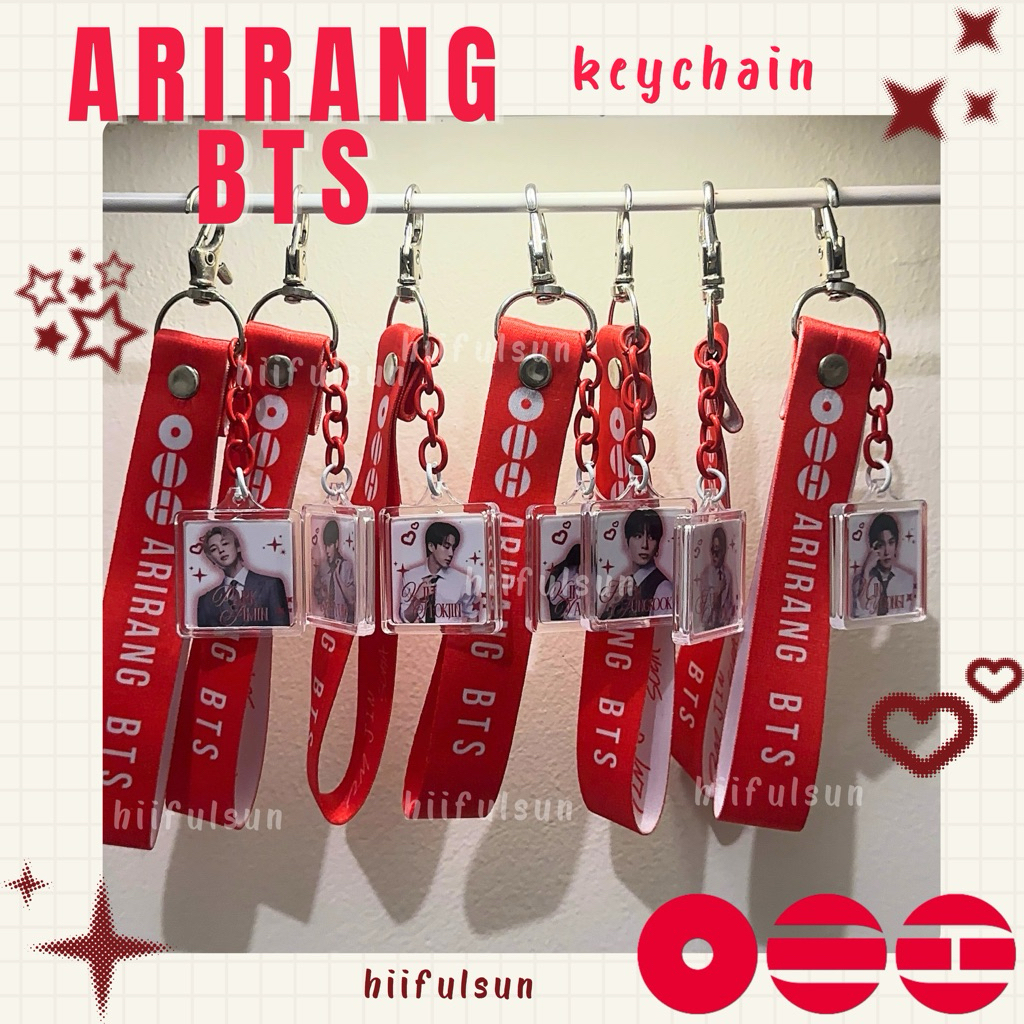 KEYCHAIN BTS ARIRANG // SUGA / V / JHOPE / JIN / RM / JUNGKOOK / JIMIN BTS KEYCHAIN, GANTUNGAN KUNCI
