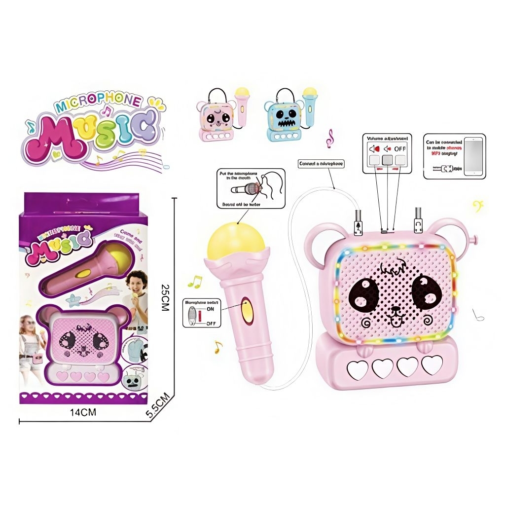 Mainan Microphone Karaoke Music Box Radio Anak
