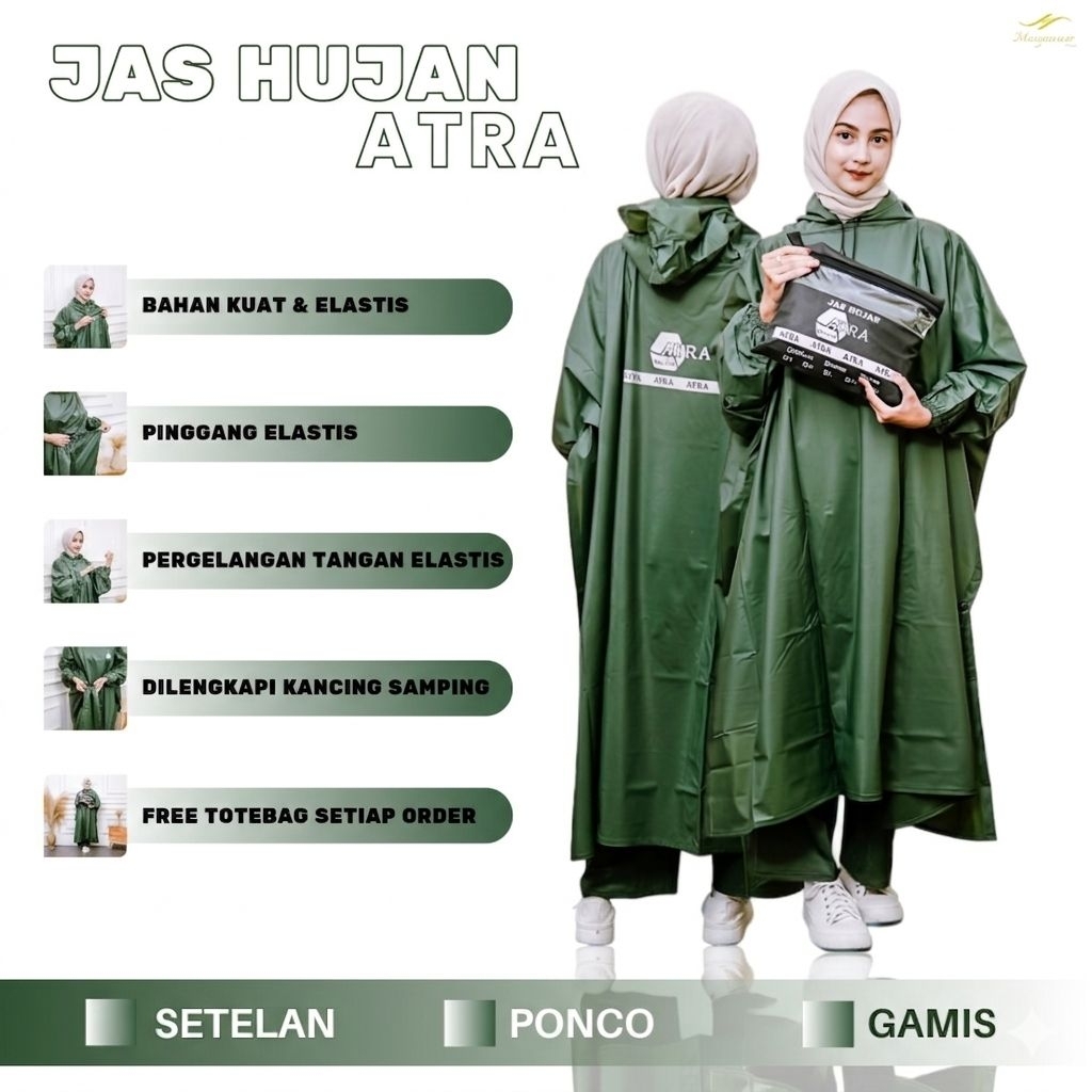 JAS HUJAN SETELAN JUMBO PONCO+CELANA,JAS HUJAN PONCO   JUMBO PERIA WANITA