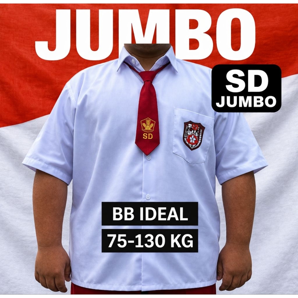 Seragam Sekolah SD JUMBO Baju Seragam SD Bigsize Kemeja Sekolah SD Lengan Pendek Seragam Event Cospl