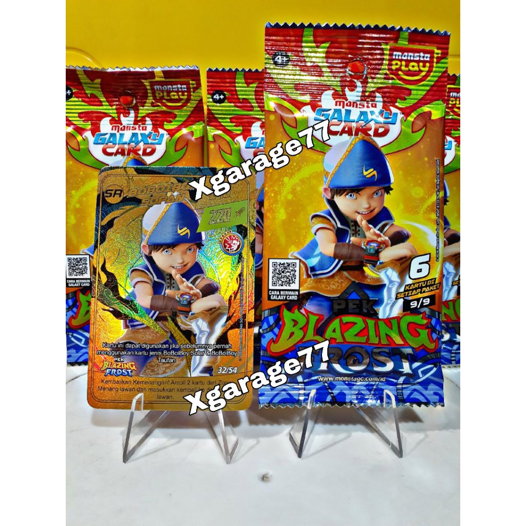 Kartu Boboiboy Sopan SR Pek Blazing Frost | Kartu Gold Boboiboy Sopan SR Monsta Galaxy