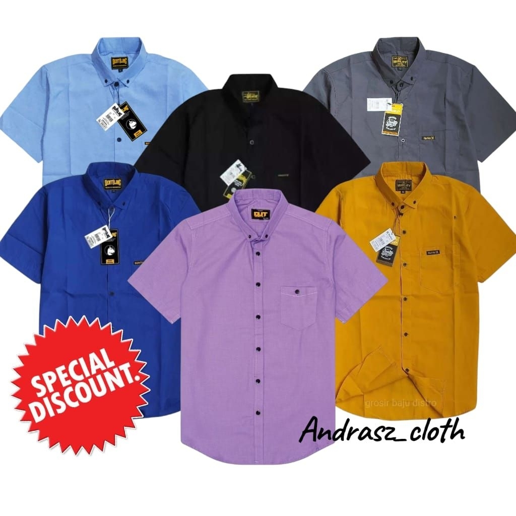kemeja polos pria dewasa lengan pendek || Hem polos  pendek || kemeja polos pendek || Hem polos pria