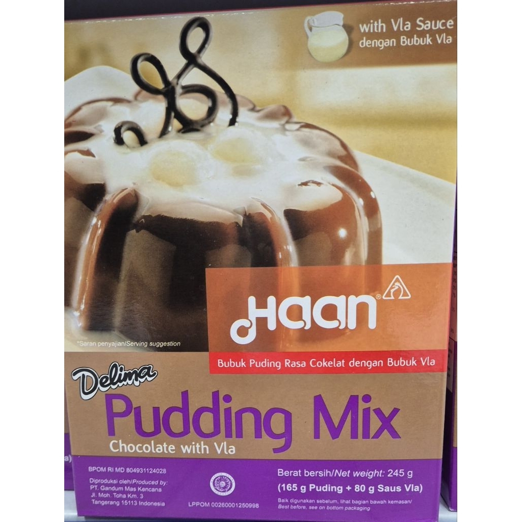 Bubuk Puding Rasa Cokelat Dengan Bubuk Vla HAAN - Pudding Mix Chocolate With Vla 245g (Kotak) - HM-C