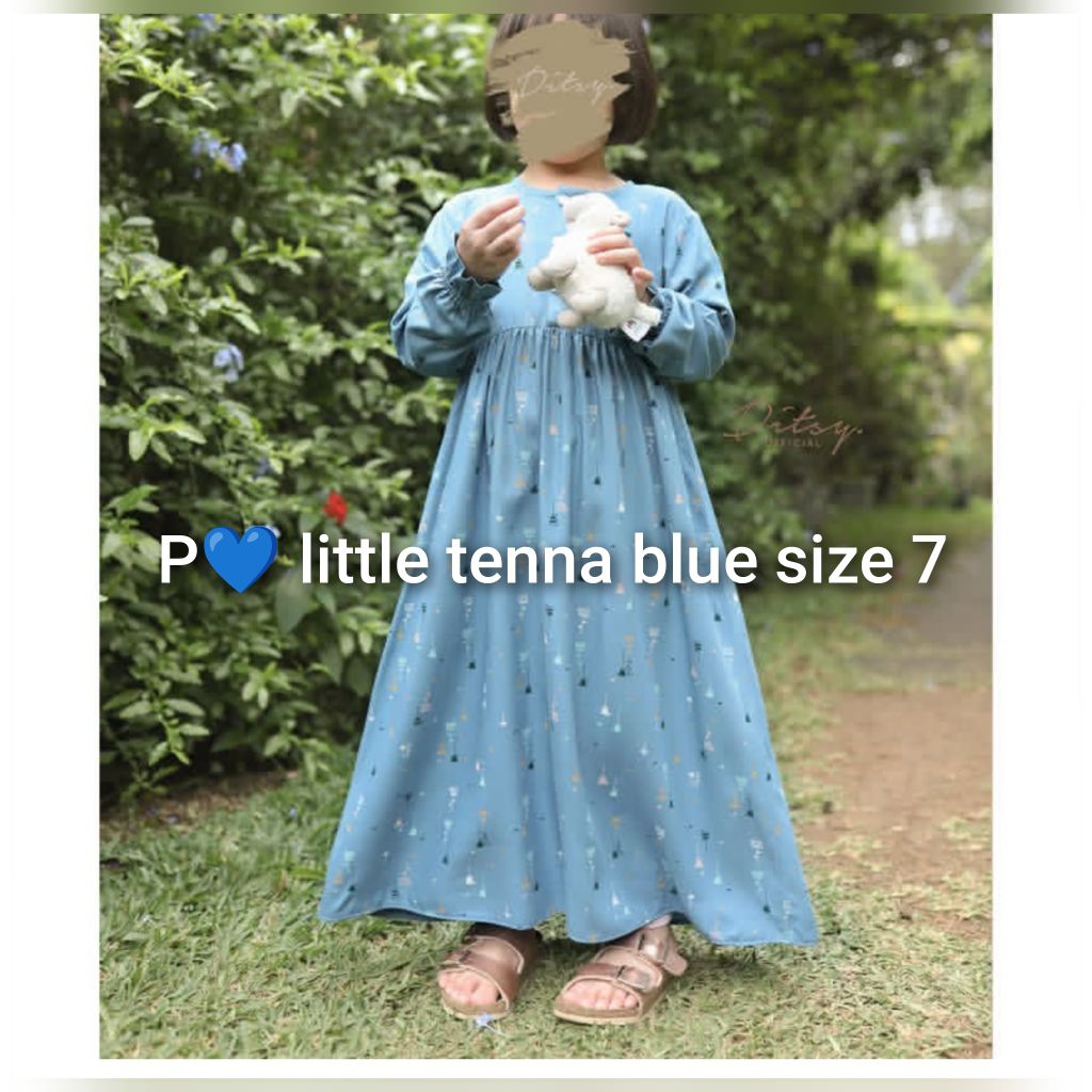 Ditsy PL little tenna blue size 7