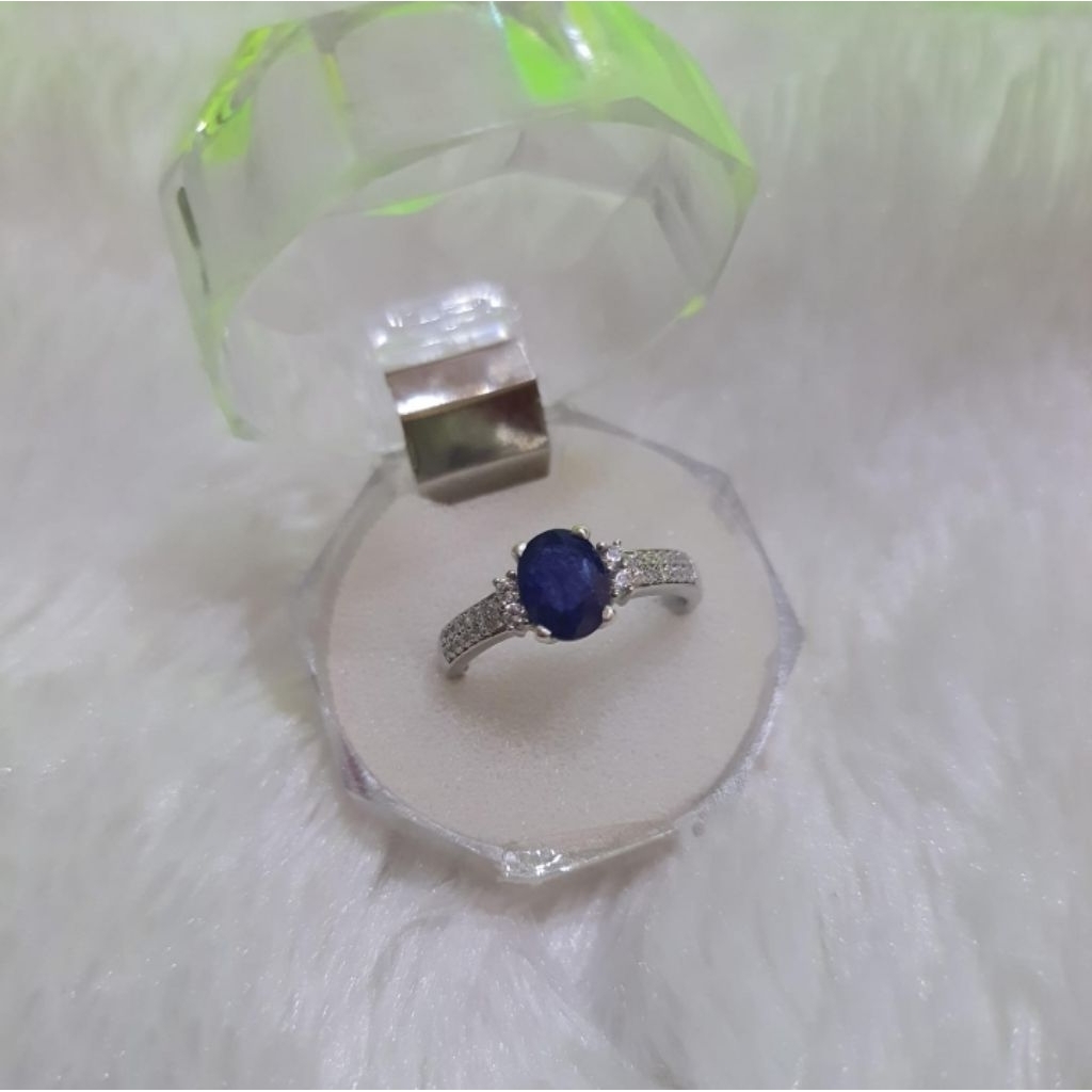 cincin perak batu safir