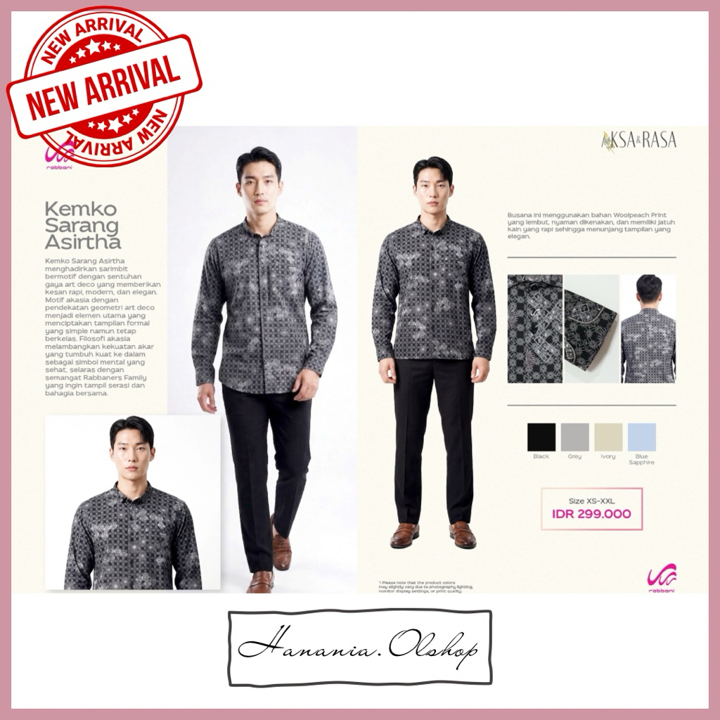 DISKON RABBANI - NEW ARRIVAL Kemko Sarang Asirtha Mst Rabbani | baju koko rabbani | kemko rabbani | 