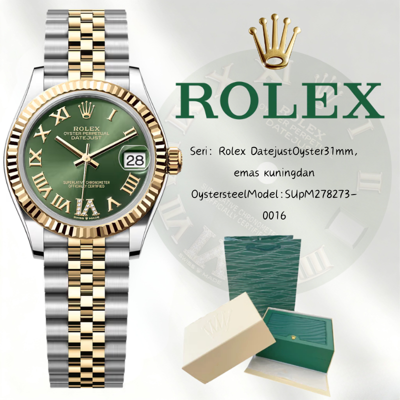 (100% Rolex Asli)Jam Tangan Rolex Datejust Series M278273-0016 Datejust Jam tangan wanita Rolex Meka