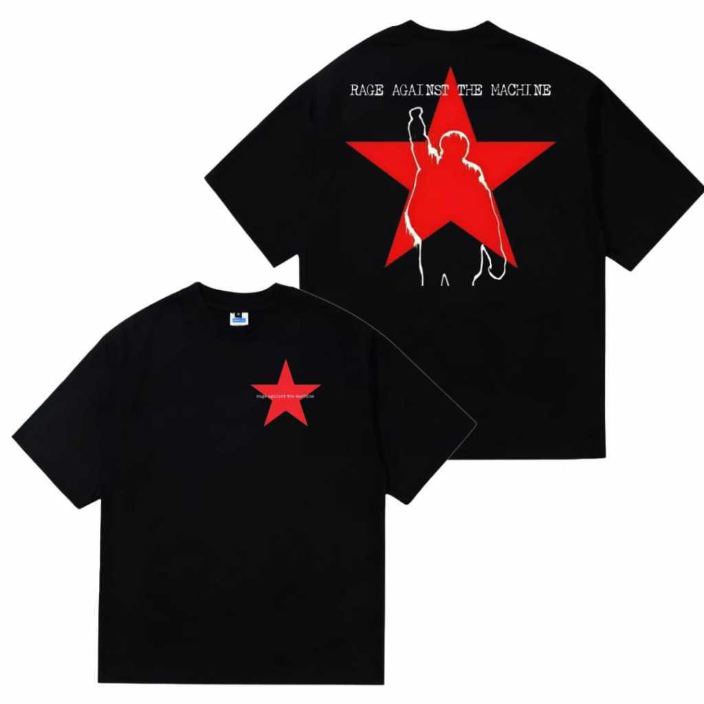 Metaphor Tshirt Rage Against The Machine Vintage lengan pendek hitam Kaos distro Unisex