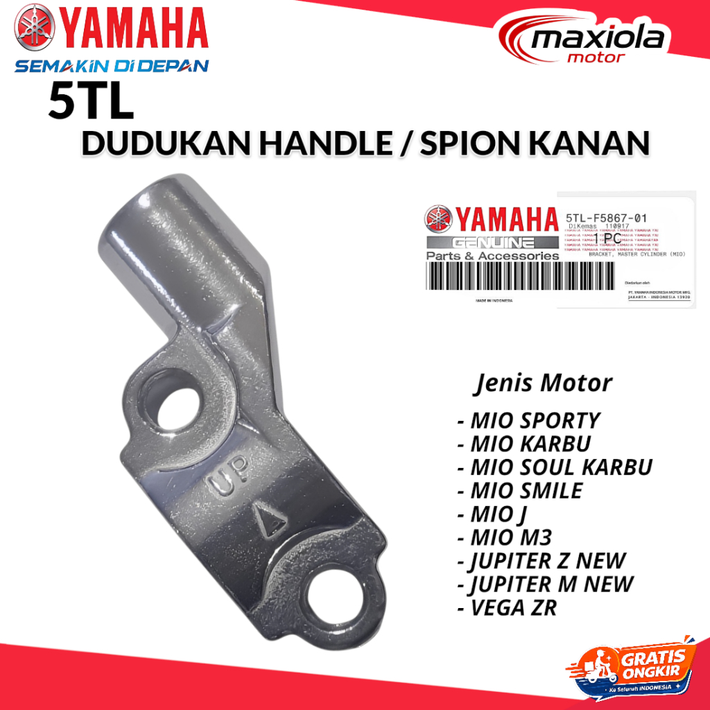 Dudukan Spion Kanan Mio Sporty / Soul Karbu / Mio Smile / Mio M3 / Jupiter Z New / Vega Zr / Dudukan