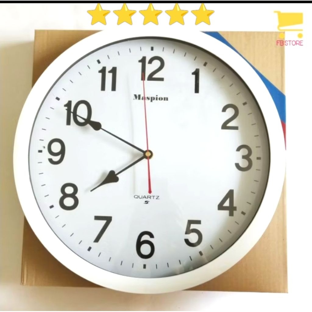 ‼️ORI + GARANSI‼️ MASPION jam dinding Quartz 37cm jarum jam menyapu tidak berisik