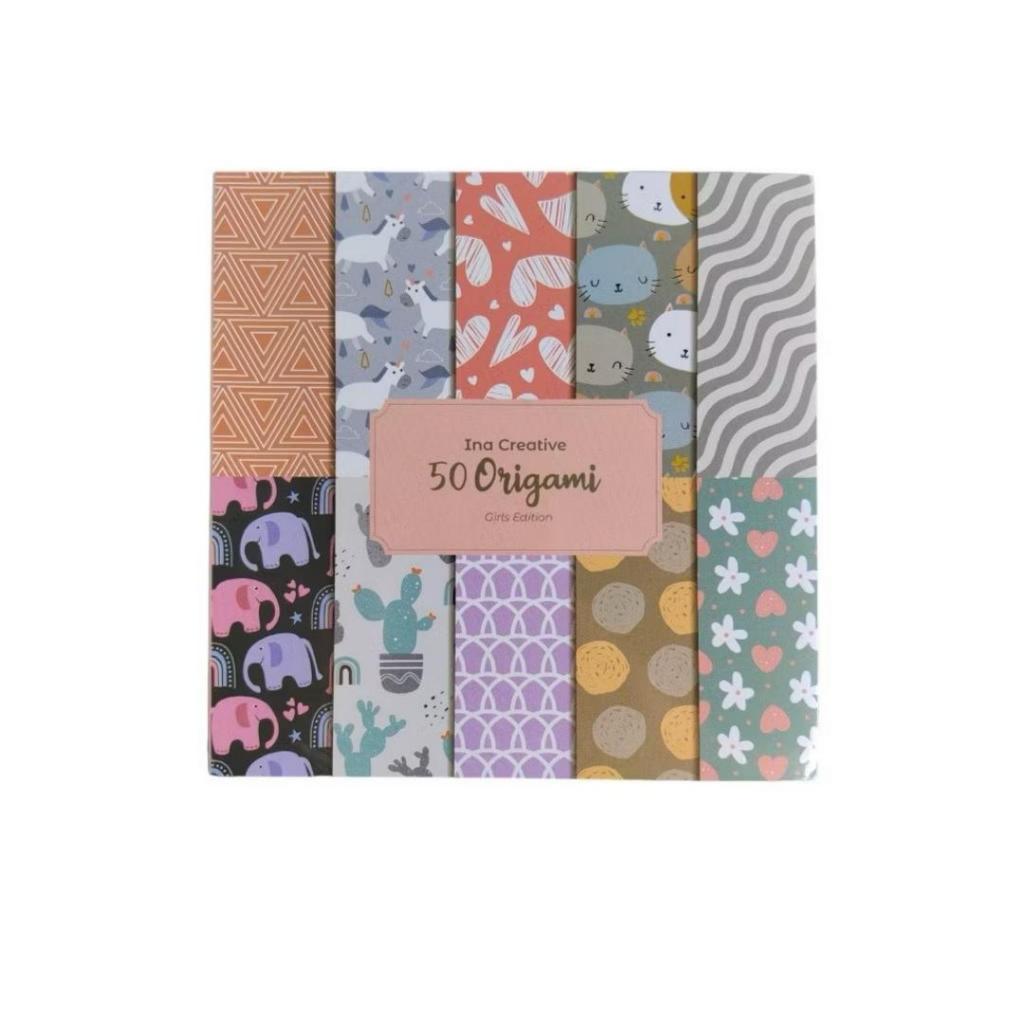 KERTAS ORIGAMI MOTIF 50 LBR IC - Ina Creative