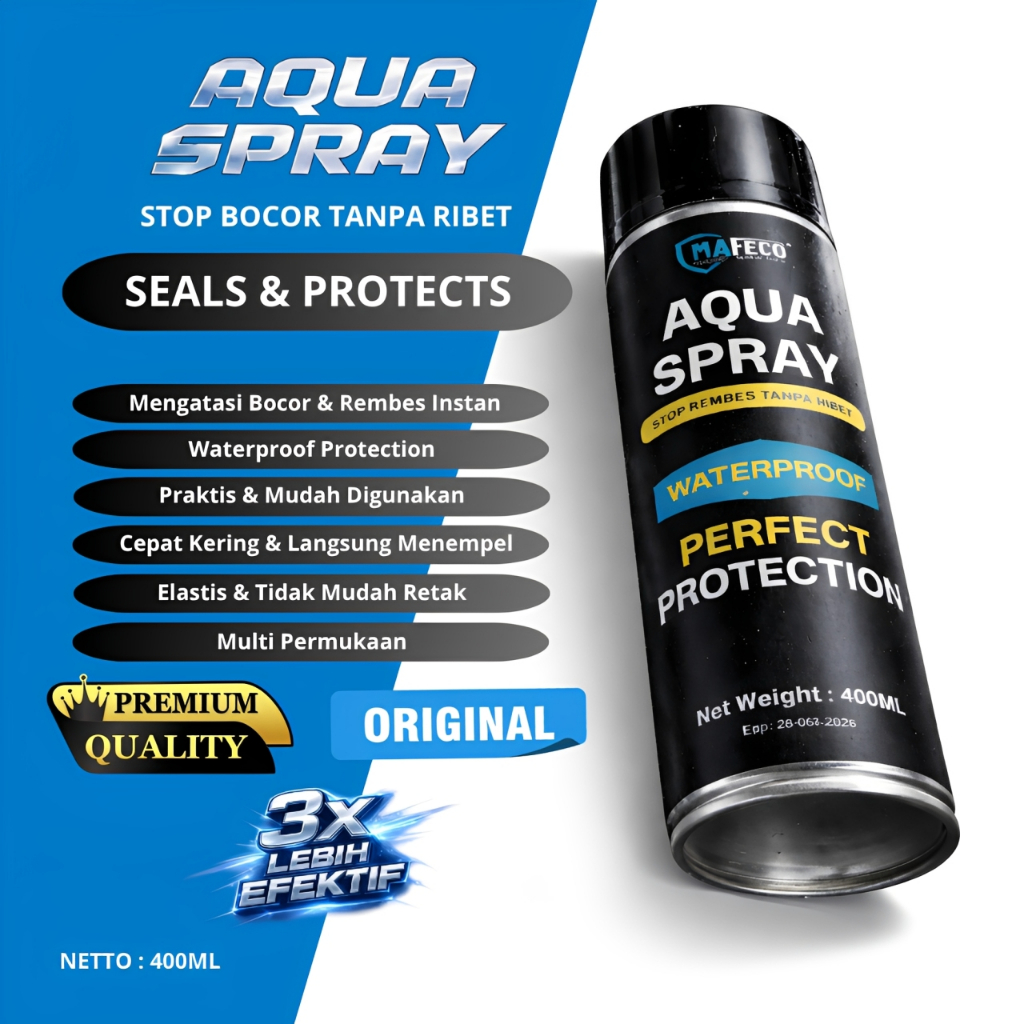 | GARANSI 1 TAHUN | Aqua Spray  | aqua spray seal and protect | spray anti bocor waterproof