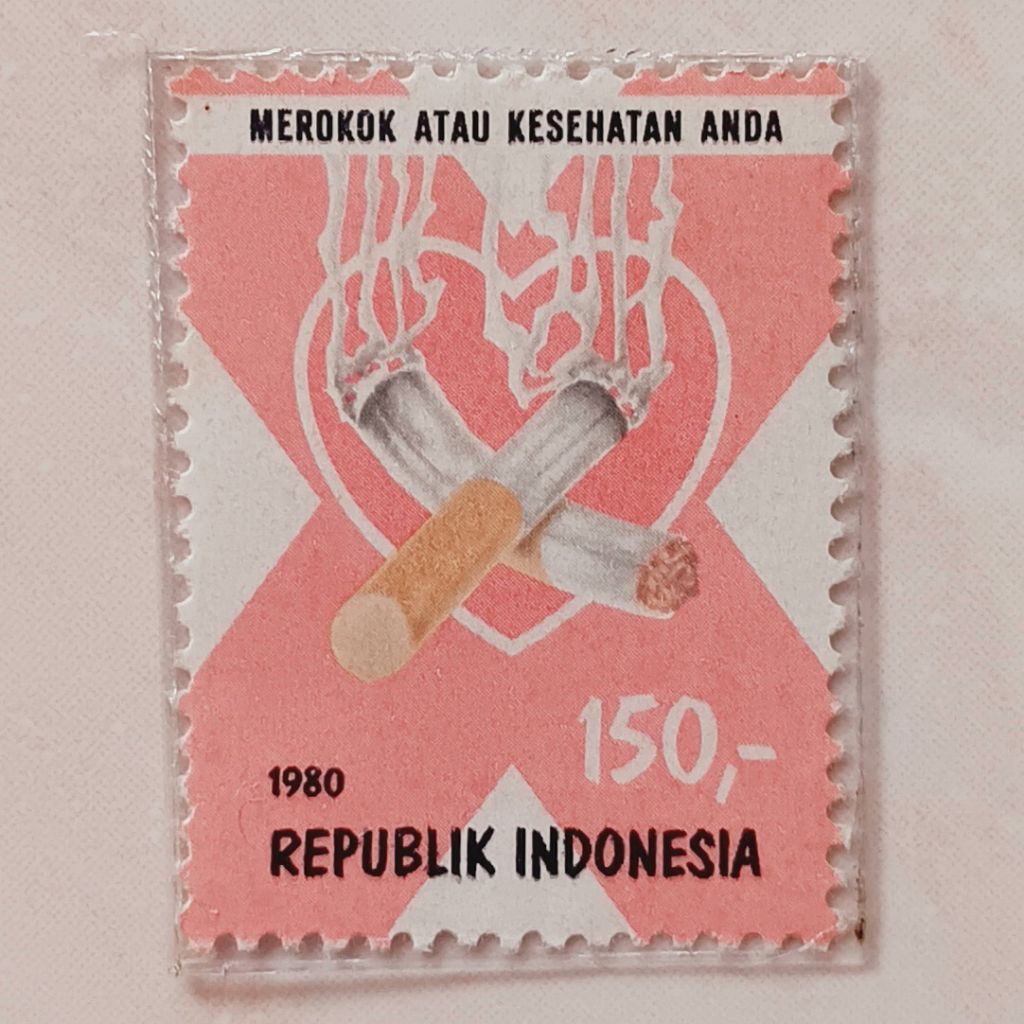 (OG) Perangko Indonesia 1980 Kampanye Anti Rokok Single Set Mint