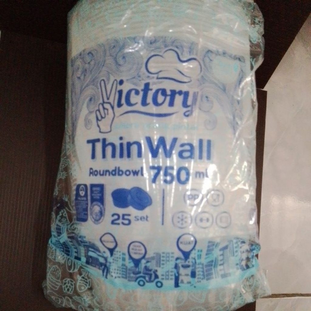 Mangkok Plastik Thinwall Roundbowl 750ml - Tahan Panas, Food Grade, Tutup Rapat