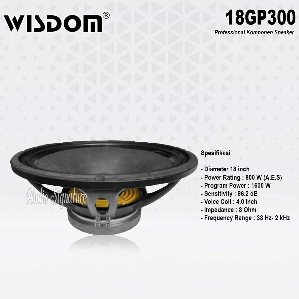 Komponen Speaker 18 Inch WISDOM 18GP300 | 18 GP300 | 18 GP 300 Original
