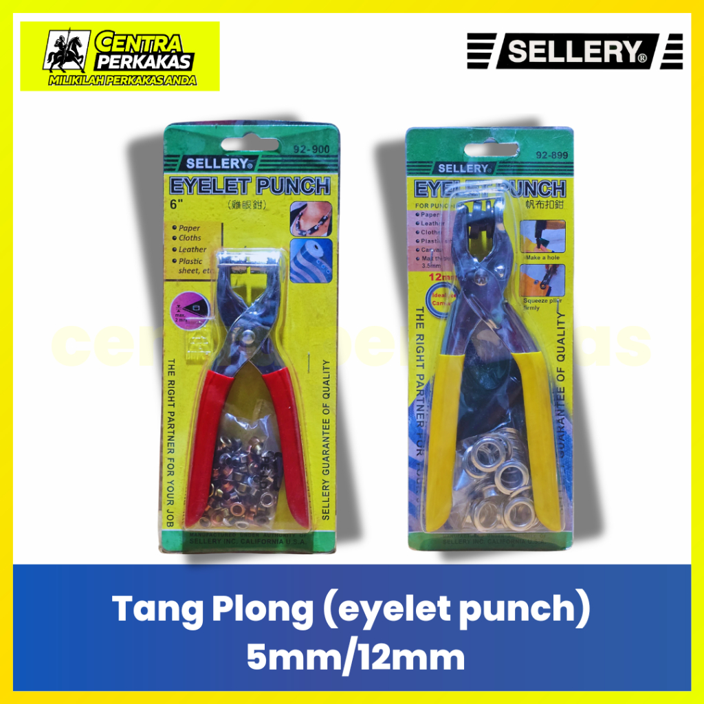 Sellery Tang Plong Mata Ayam 5mm & 12mm - Eyelet Punch Tool Alat Pelubang Sabuk Kulit