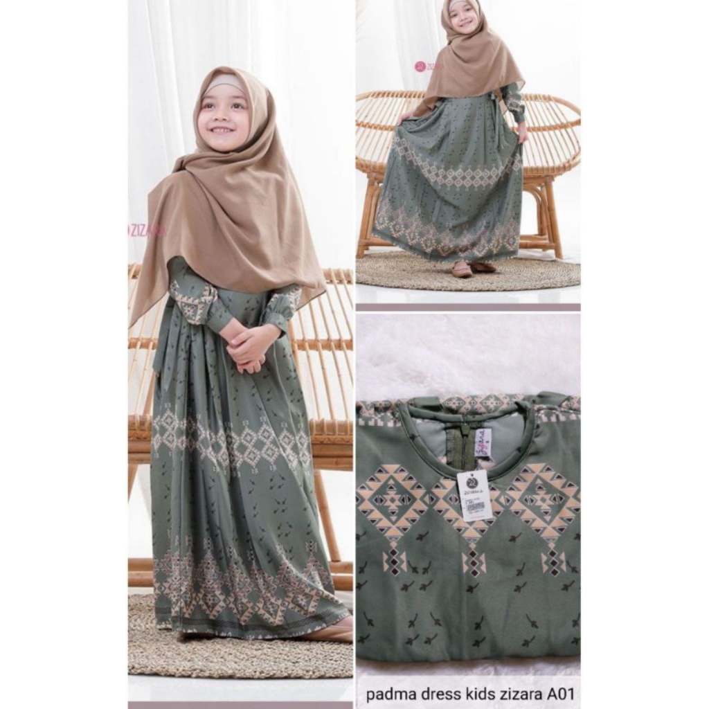ZIZARA SARIMBIT PADMA kode A01 Gamis Anak / Koko Anak Zizara