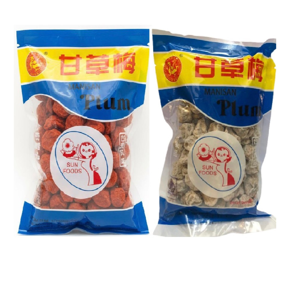Manisan Buah Plum Kering Kiam mei 300gr Kiamboi Putih Kiamboi Merah Asinan Buah Plum Kering