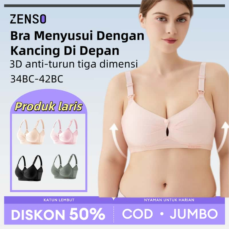 Bra Menyusui Kancing Depan Tanpa Kawat Bh Ibu Menyusui Ukuran Jumbo Nyaman 2095