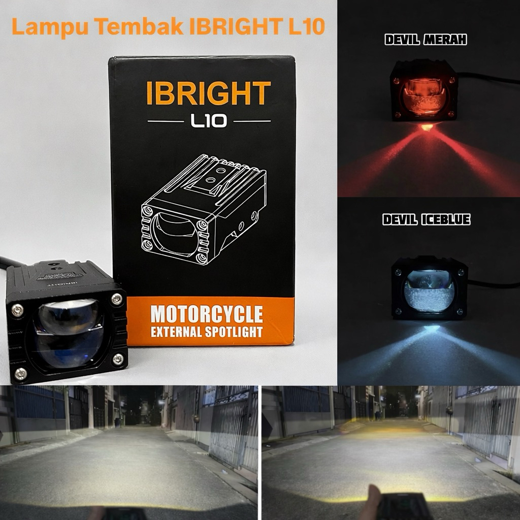 Lampu Tembak Ibright L10 - Lampu Tembak Cahaya Biled Blue lens