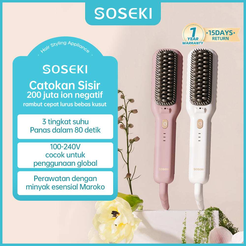 SOSEKI Sisir Catokan Pelurus Rambut 3 Tingkat Suhu / 170g Catokan Mini Ringan / Tegangan Global 100-