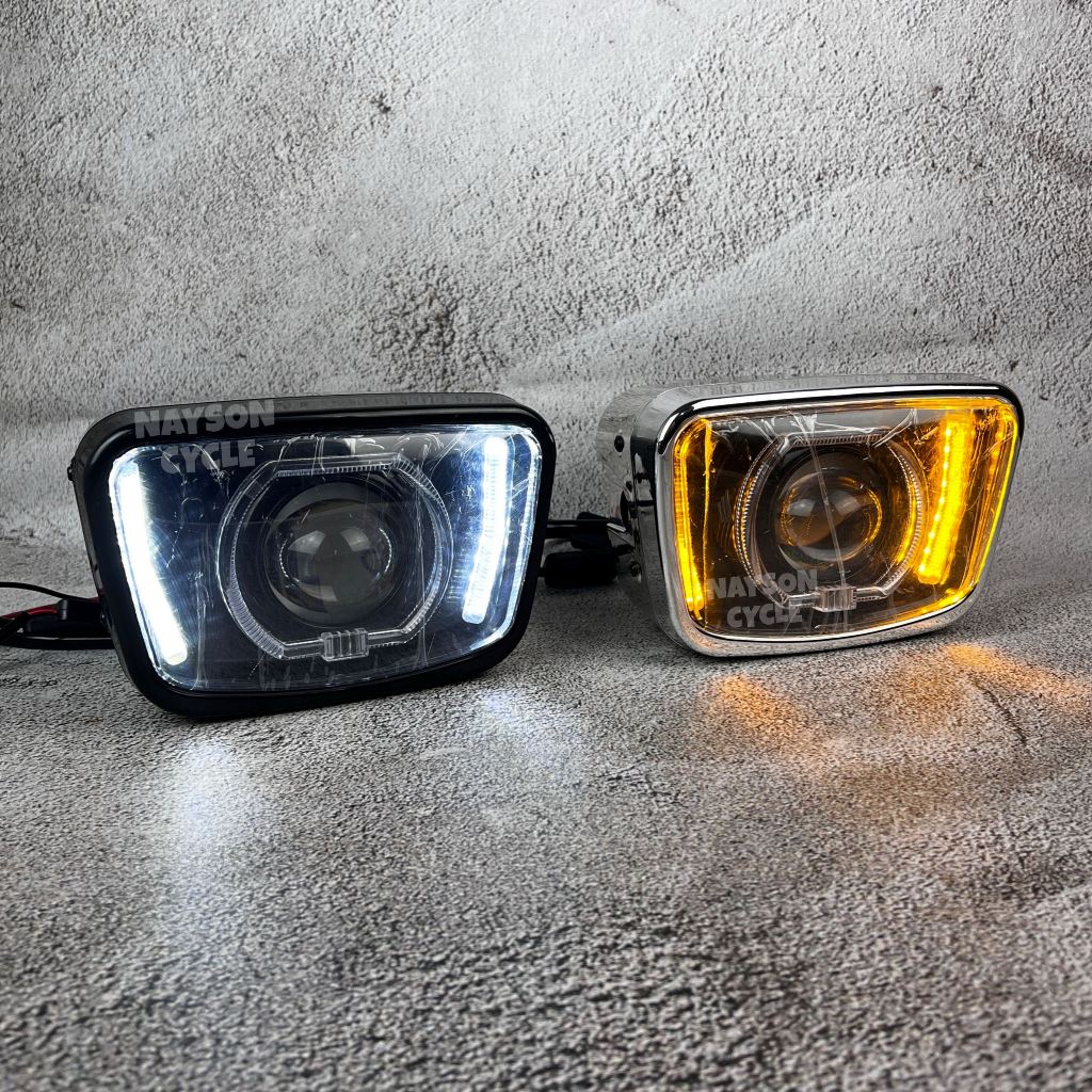 Headlamp Billed Lampu Depan Biled LED Half Ring Nayson Cycle Motor RX-King RX King