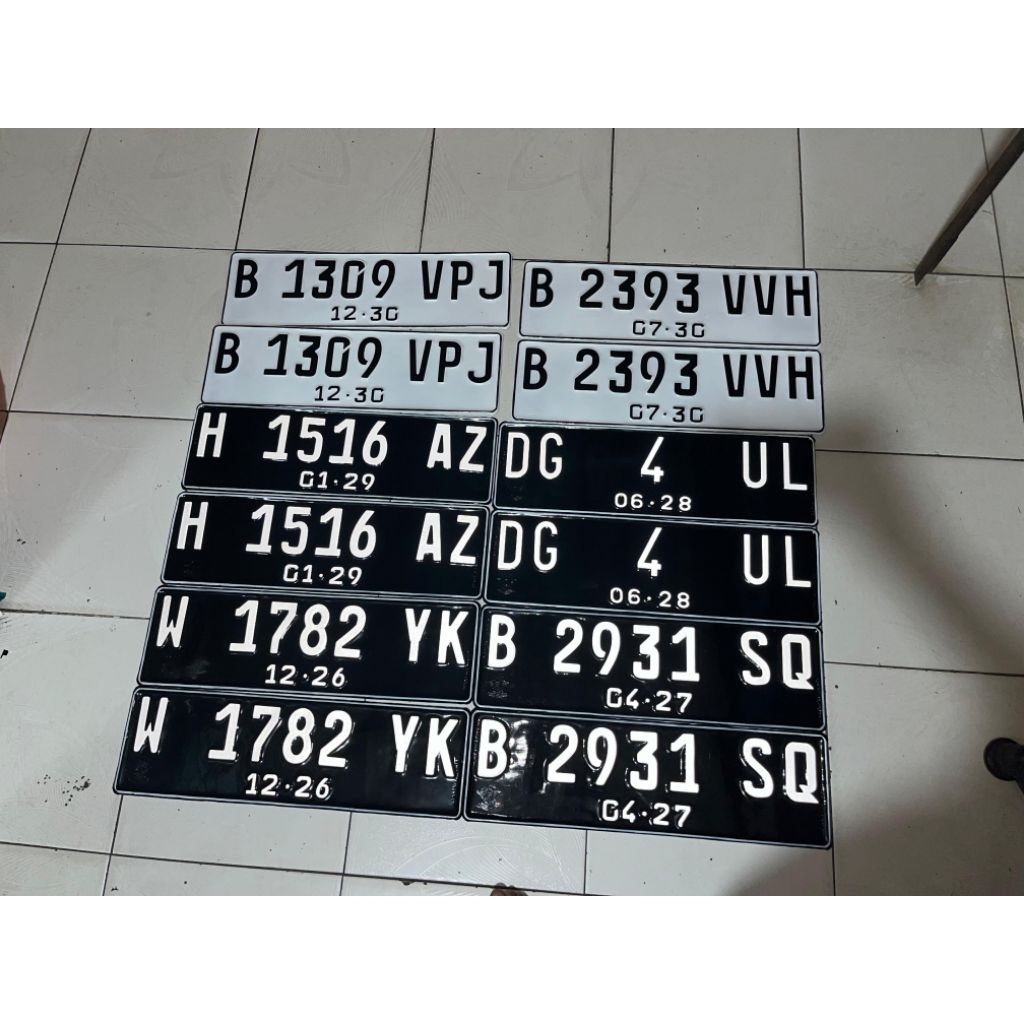 Plat Mobil Standar - Plat Mobil Putih - Plat Mobil Hitam - Plat Nomor Mobil - Plat Mobil Custom