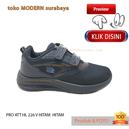 Sepatu sekolah sneakers perekat unisex trendy terbaru PRO ATT HL 226 V HITAM / HITAM