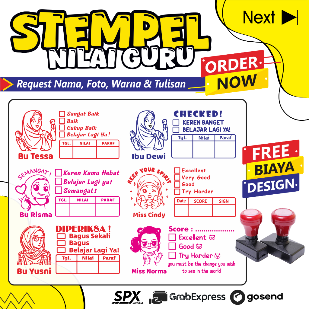 STEMPEL PENILAIAN TERLENGKAP / STAMPEL NILAI GURU PAUD, TK SD SMP SMA | STAMPLE CUSTOM FOTO