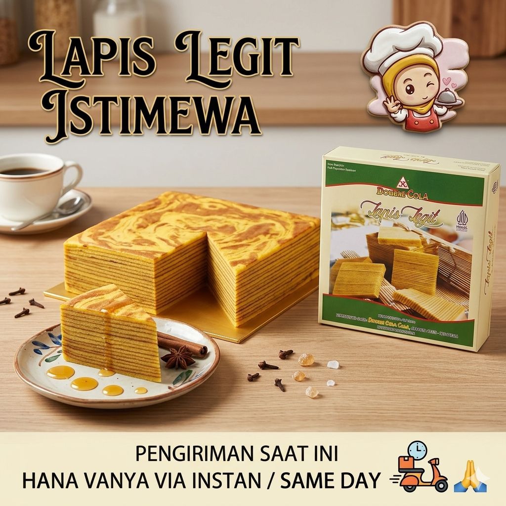 Kue Lapis Legit ISTIMEWA (coklat/keju) Tulis di Note / Lapis Legit Double Cola